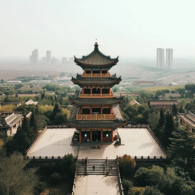 航拍河南乐山，龙神祠附近的景象，壮观得让人窒息！