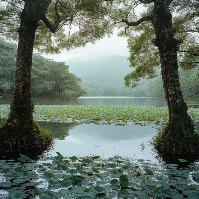 北海湿地云南高原上的绿宝石，自然的调色盘