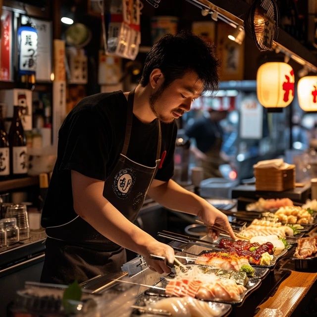 夏日夜幕下的消费场景：烧烤摊与小吃店热闹非凡，但一位顾客的行为引发争议