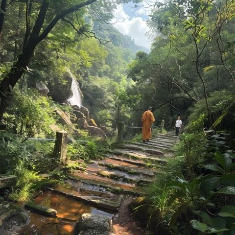 莲花山下，微风轻拂，感受自然的气息与温暖的阳光