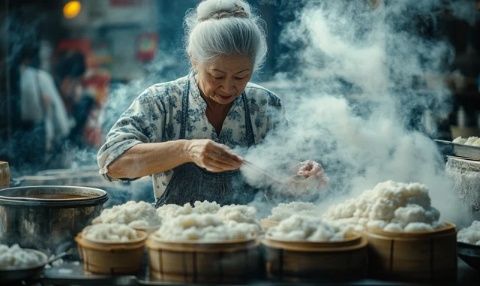 辽宁大连，一男子经营一家水饺自助饭店，这天来了一个客人，吃掉十多盘饺子