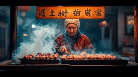 大连女子品尝特色小吃牛杂，请求店家烹饪更软烂可口