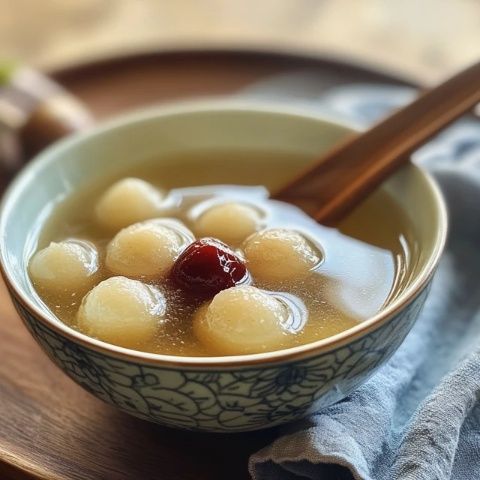 每到夏天，小与特别喜欢喝汤清豆绿的苏式绿豆汤这款消夏饮品中，加了蒸熟的糯米