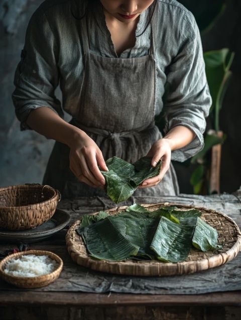 深圳宝安芒不知道什么美食入口，看看这道叶粽气味清香、口感软糯、食而不腻