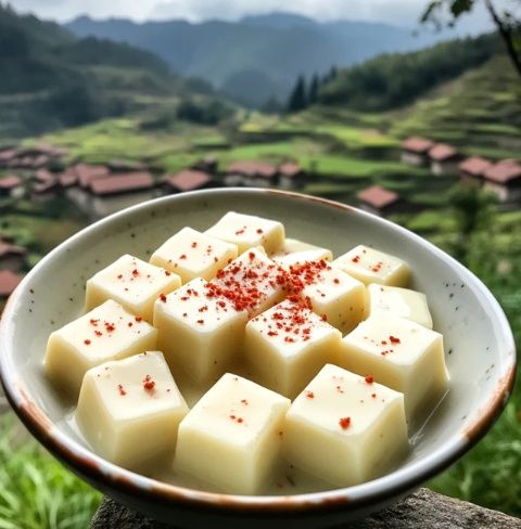 怒江特色甜品：咸辣红糖醪糟炖豆腐