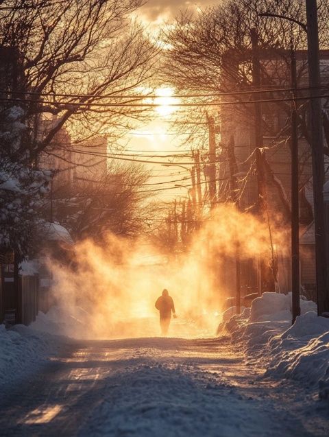 冬日临夏的早晨