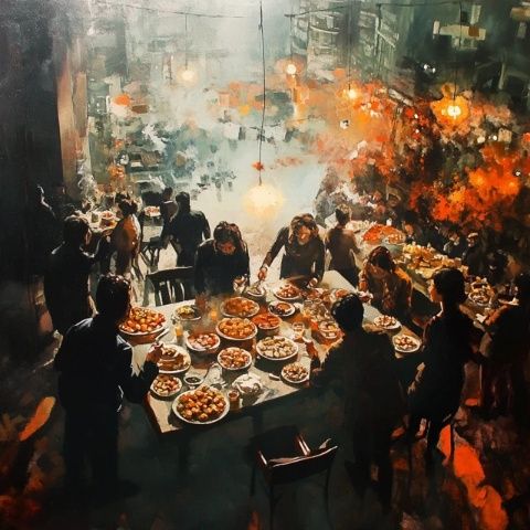 即将来临的新一年的夜晚聚会