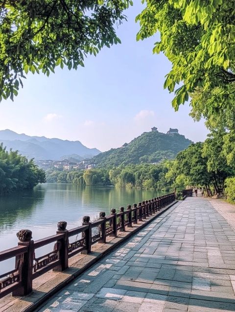 株洲古称建宁：建宁风景亭阁一道美丽的江景