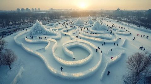 我在哈尔滨冰雪大世界的奇幻冰雪之旅