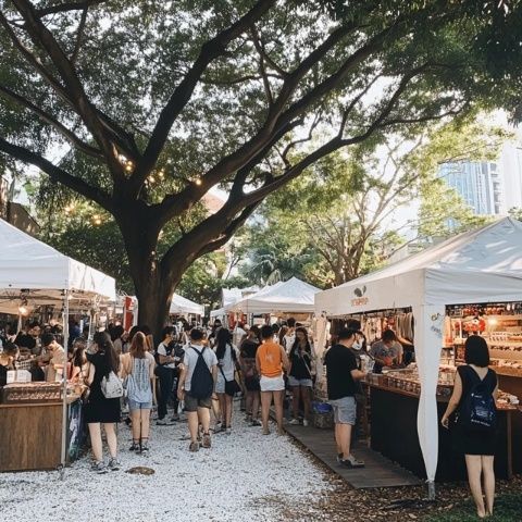 酒店附近的食村市场，有很多商家还没开门，下次来要早点儿！