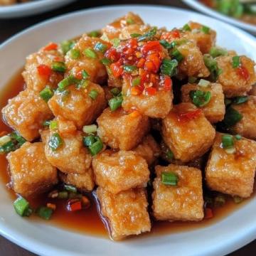 经典中式美食：嫩豆腐配各式配料与调料的铁板豆腐