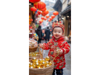 正月初六，郴州市步步高广场门口满是浓郁的春节氛围，广场上人头攒动